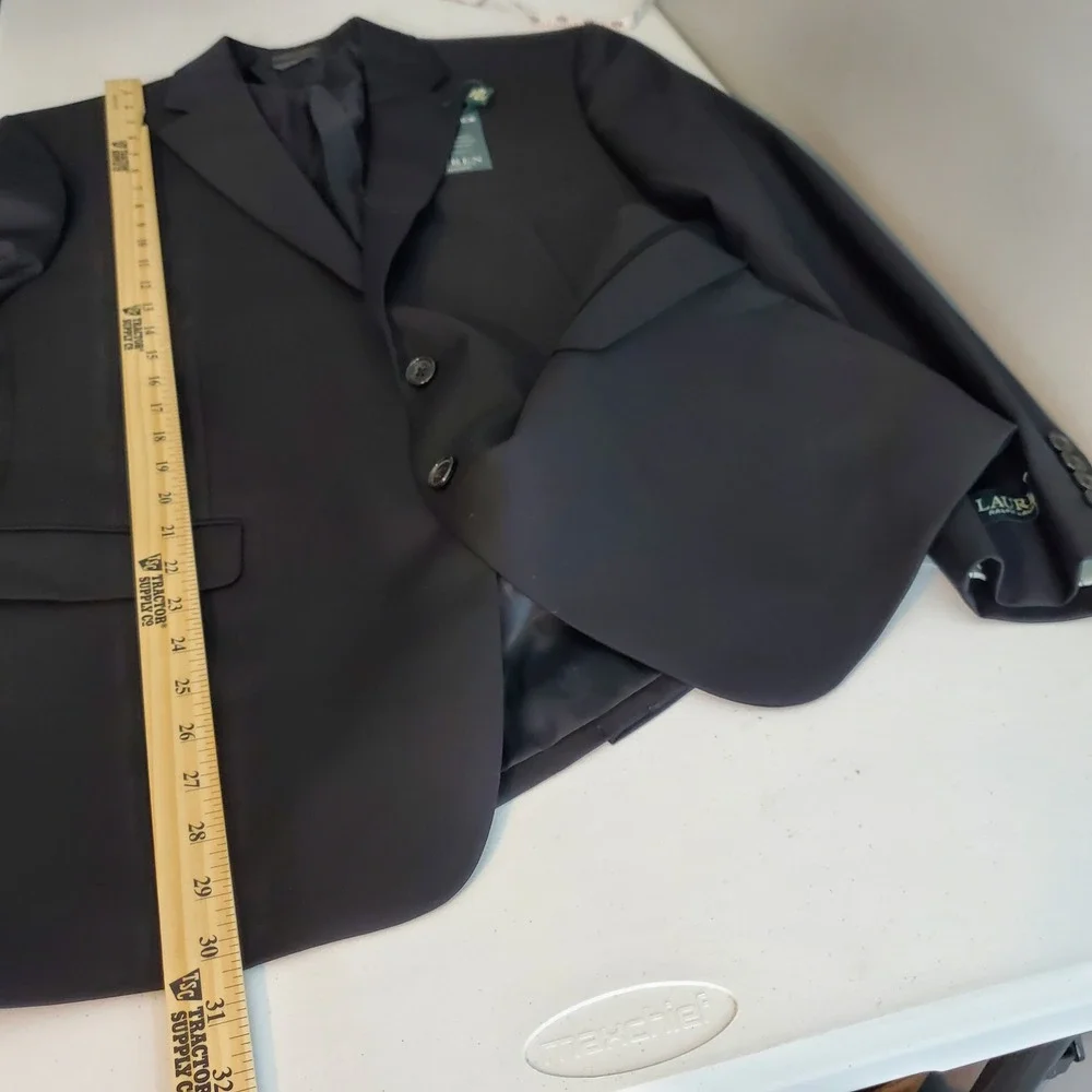 Lauren Ralph Lauren Mens 42R Black Ultraflex Wool Blazer Suit Jacket Loomis NEW